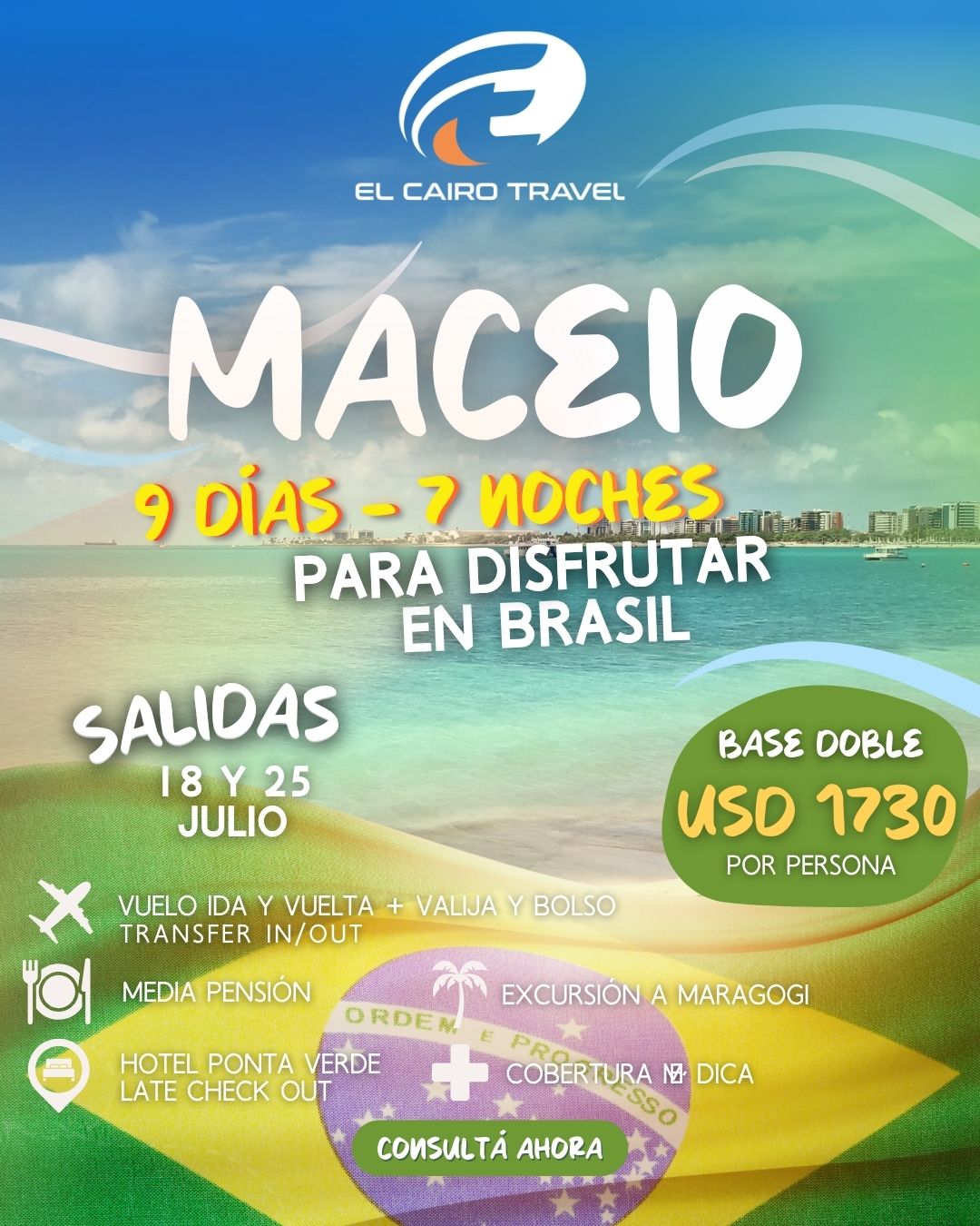 MACEIO c/ excusión - Brasil - VACACIONES DE INVIERNO
